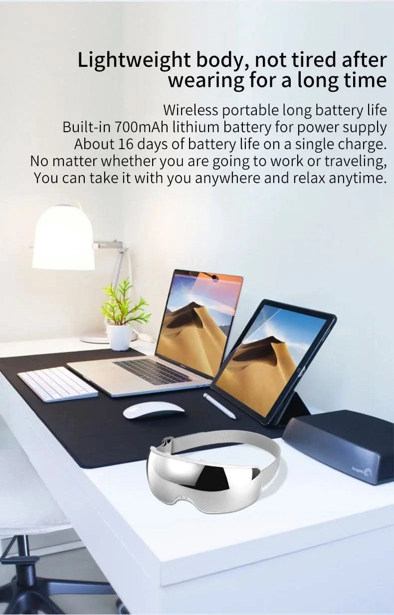 Eye Massager Acupoint Vibration Pulse Hot Compress Eye Care With Bluetooth Music Relieve Fatigue Visible Eye beauty instrument - M & M Global