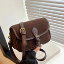 Korean Fashion New Small Square Bag Shoulder Bags Brown Niche Retro Suede Surface Leisure Versatile Trend Lady Crossbody Bags - M & M Global