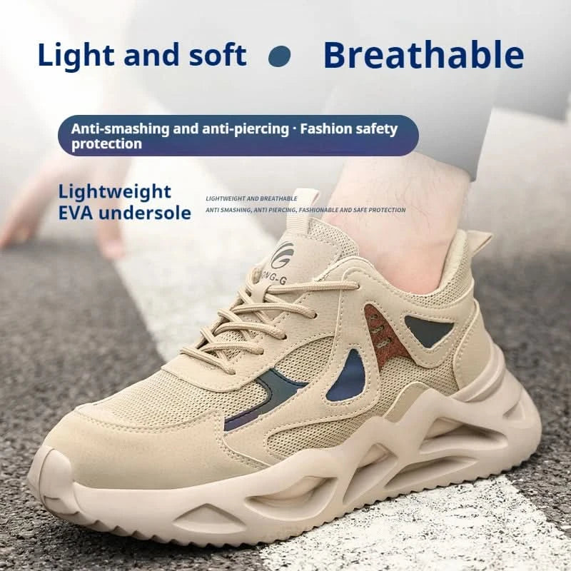 Lightweight Safety Shoes Men Work Shoes Steel Toe Work Boots Breathable Outdoor Sneakers Man Breathable Shoes Protective Boots