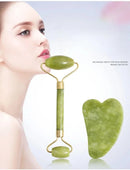 Jade Massagers For Face Body Gua Sha Scraper Beauty Facial Roller Set Natural Gouache Stone Massage Slimming Skin Care Lift box - M & M Global