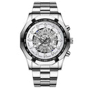 BINBOND Mens Quartz Watches Top Brand Luxury Stainless Steel Waterproof Hollow Out Blue Big Male Wristwatches Relogio Masculino - M & M Global