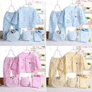 5pcs/set Newborn Baby Suit Set Top 2 Pants Hat Bibs 0-3 M Clothing Set Boy Girl Clothes Pure Cotton Breathable Cartoon Underwear - M & M Global