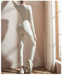 Womens Yoga Jumpsuits Long Sleeve Thin Slim Fit Stretch One Piece Playsuits Romper Sexy Fitness Female Basic Zipper Sportwears