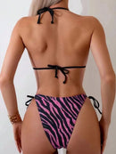 Sexy Striped Micro Bikini 2025 Trend Women Swimsuit Female Halter Swimwear Thong Bikinis Set Two-piece Beachwear Bathing Suit - M & M Global
