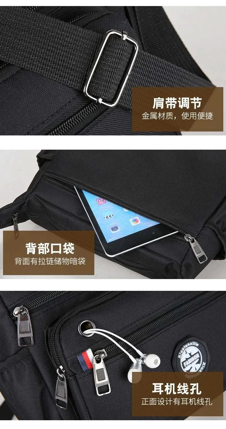 Business Fashion Men's Shoulder Bag Women's Crossbody Bag Large Capacity Multipurpose Travel Bags Tool Bag Oxford Cloth Material - M & M Global