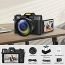 Compact Digital Photography Camera 4K WIFI Webcam Retro Vlog Recorder YouTube 64MP Camcorder 3 Inch Flip Screen Wide Angle Lens - M & M Global