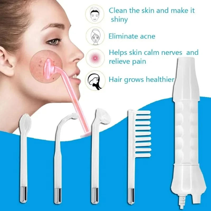 Portable High Frequency Facial Machine Skin Therapy Acne Spot Wrinkles Remover Beauty Facial Care Acne Spot Wrinkles Remover - M & M Global