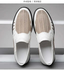 Business Leather Shoes For Men Summer British Style Hight Quality Casual White Leather Shoes Male Slip On Men Loafer Comfortable - M & M Global