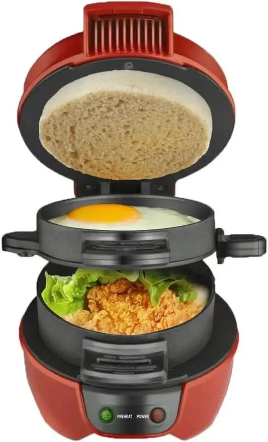 Burger Sandwich Maker, 3-in-1Breakfast Burger Machine, Household Multifunctional Hamburger Machine, Fried Egg and Steak Machine, - M & M Global