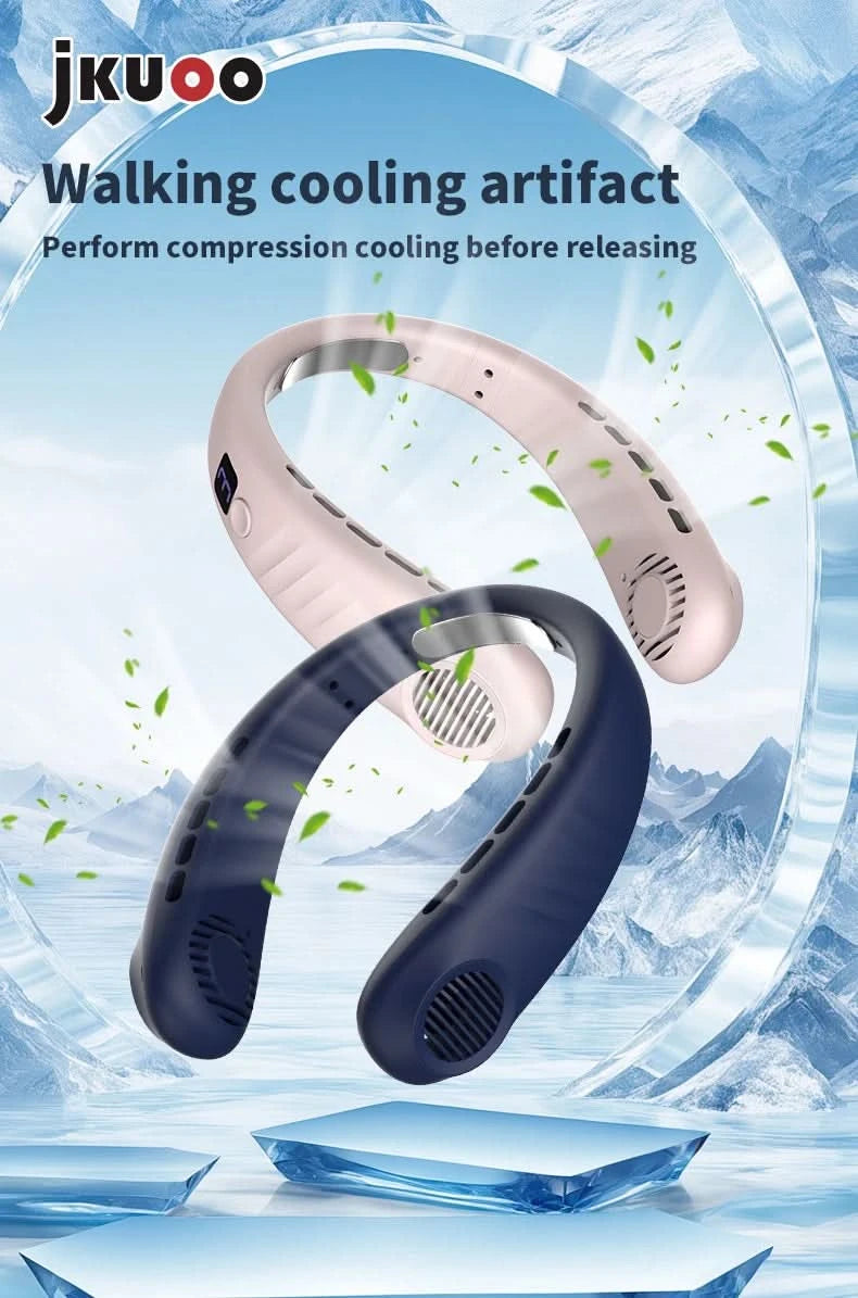 Summer Hot Deal Neck Fan 5-Level Speed Flexible Silicone Families/Travelers/Campers - Beach/Hiking/Outdoor Cooler Limited Offer - M & M Global