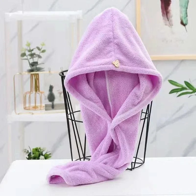 Dry Hair Cap Sports Towel Fiber Super Fine Adult Bath Towel Towels Bathroom Soft Turban for Hair Drying Miss Serviettes Face Wet - M & M Global