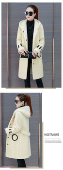 Ladies Lamb Velvet Jacket Autumn Winter Style Versatile Medium Length Spring Fashionable Windbreaker New Women's Clothing