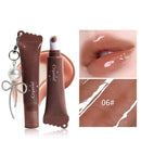 New Hydrating Mirror Lip Gloss Moisturizing Shiny Lipstick with Bow Keychain Lip Makeup Beauty Cosmetics