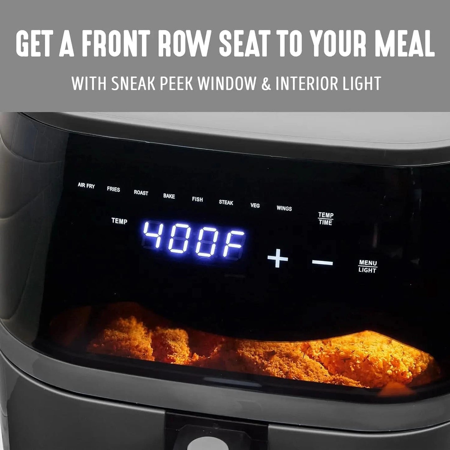 Compact Electric Air Fryer Oven, 5.3 QT, PFAS-Free Ceramic Nonstick Drawer, 8 One Touch Digital Display, Easy View Window, Auto - M & M Global