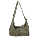Vintage Style Canvas Messenger Bag Casual Travel Crossbody Bag Retro Large Capacity Shoulder Bag Multi Pocket Shoulder Bag - M & M Global
