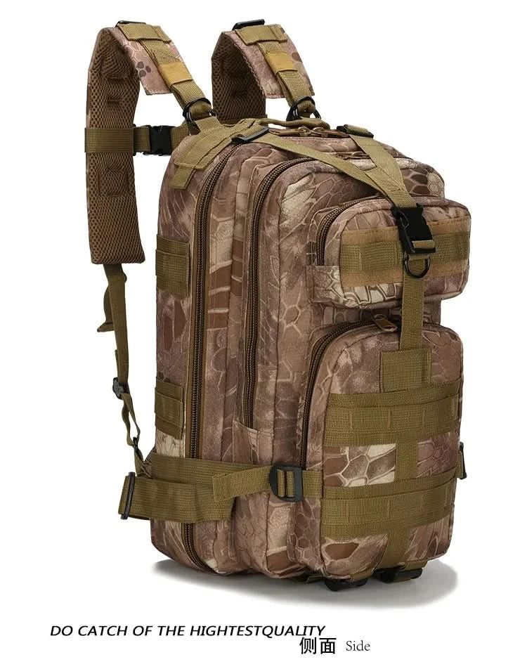 Men's Classic Tactical Backpack Travel Sports Camouflage Bag Outdoor Climbing Hunting Backpack Fishing Hiking Nylon 3P Pack Bag - M & M Global