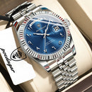 POEDAGAR Fashion High Quality Men Clock Waterproof Date Week Watch For Man Stainless Steel Luxury Quartz Men's Watches Reloj+Box