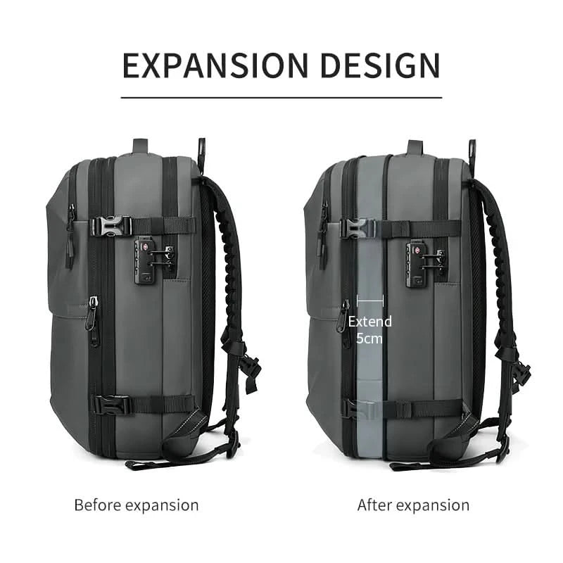 Men Travel Backpack vacuum compression 17 inch Laptop Backpack Business Large Capacity school Backpack Expanded Hiking backpack - M & M Global