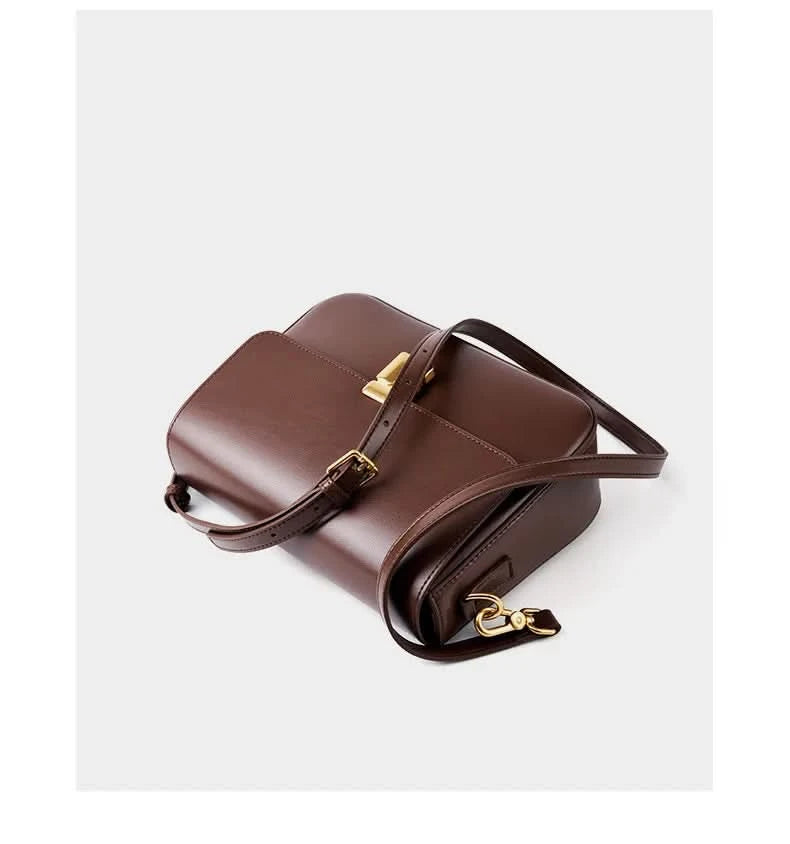 Genuine leather tofu bag large capacity high-end sense one-shoulder armpit commuting practical cowhide crossbody women's bag - M & M Global