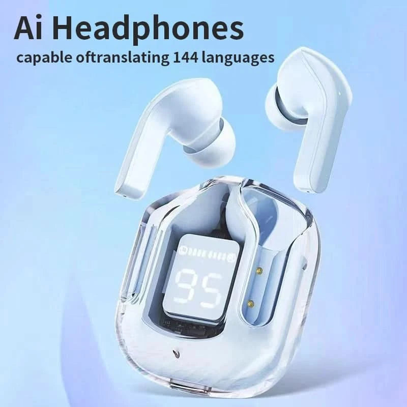 GREATWALL New AI Translation Earphones, In Ear Noise Reduction 5.3 High Definition Sound Quality Sports Fitness Wireless Earphon
