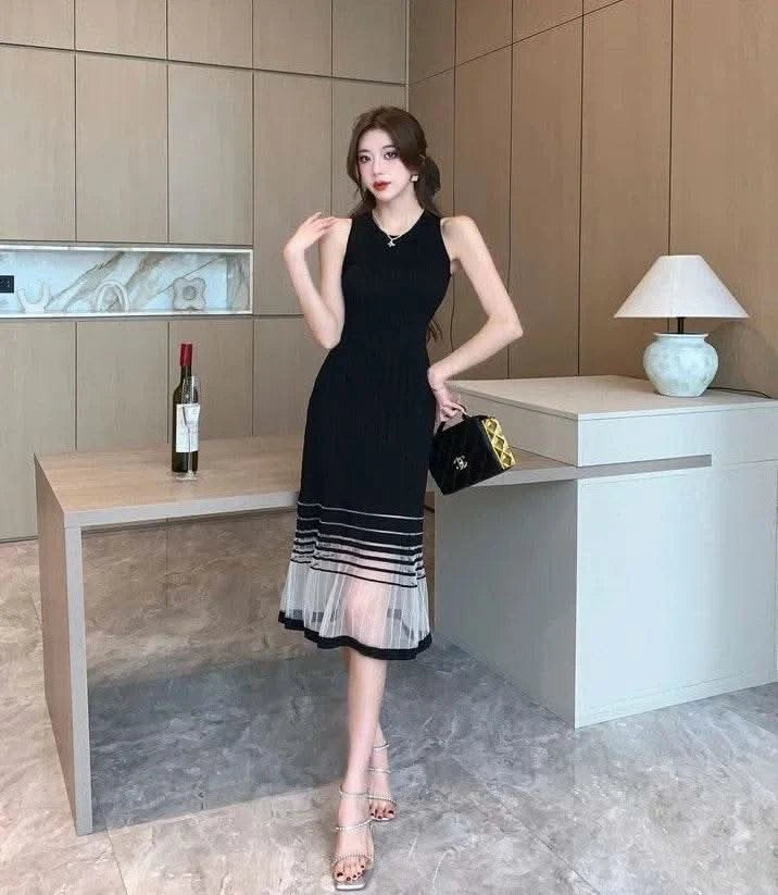 Dresses for Women Black SMidi Woman Dress Party Evening Night Club Prom Casual Youth G Fashion Summer 2024 Retro Sensual Sexy X - M & M Global