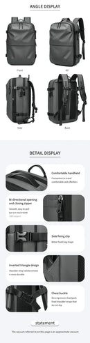 Men Travel Backpack vacuum compression 17 inch Laptop Backpack Business Large Capacity school Backpack Expanded Hiking backpack - M & M Global