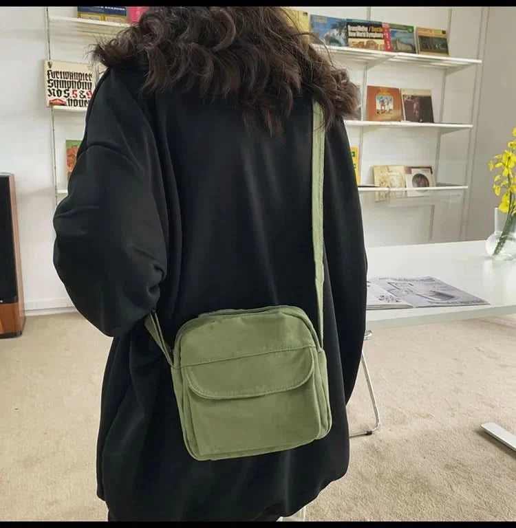 Fashion Small Canvas Crossbody Bags for Women 2025 Mini Shoulder Phone Purse Girl Student Cotton Cloth Mini Female Handbags Flap - M & M Global