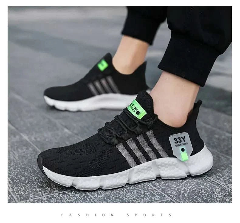 Breathable Mesh Men Shoes Trendy Lightweight Walking Flats Plus Size Male Tennis Sneakers Outdoor Running Fitness Shoes 2025 - M & M Global