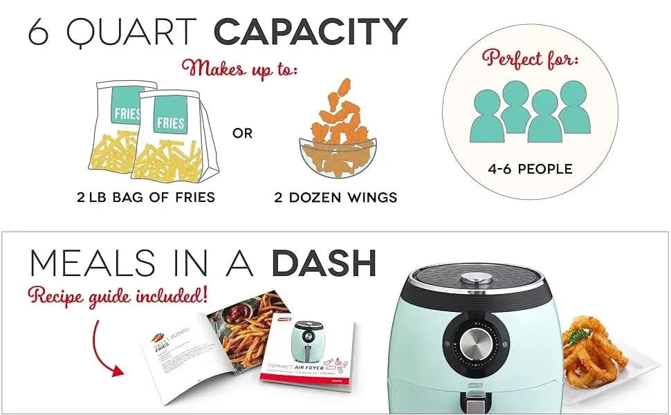 Deluxe Electric Air Fryer + Oven Cooker with Temperature Control, Non-stick Fry Basket, Recipe Guide + Auto Shut Off Feature, 17 - M & M Global