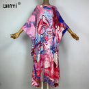 WINYI 2023 new Africa Fashion boho Popular printed twill Kaftan Maxi dress Summer Beach Bohemian Caftan long dress for lady - M & M Global