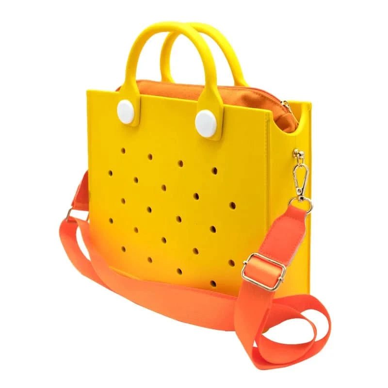 The orange guy Purple Women Fashion New EVA Punched Handbag Casual Waterproof Travel Tote Bag Fit Charms Outdoor Beach Bags - M & M Global