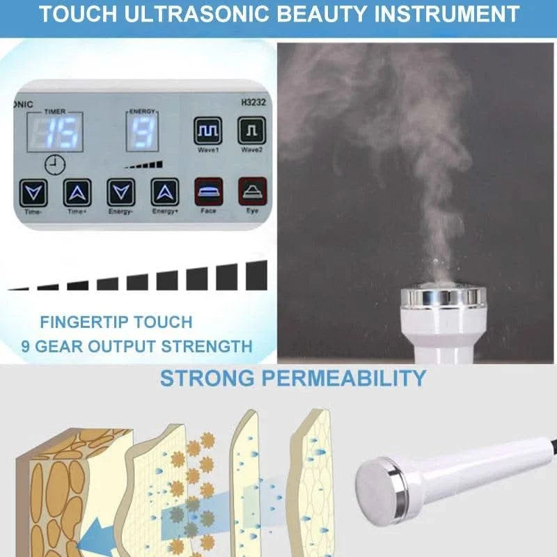 Anti Aging Ultrasonic Machine Ultrasound Facial Massager Body Eye Face Massage Tightens Skin Deep Cleaning Skincare Beauty Tools - M & M Global