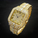 Luxury Original Brand Men Watch Fashion Bling Diamond Inlay Square Wristwatch Hip Hop Iced Out Man Jewelry Clock - M & M Global