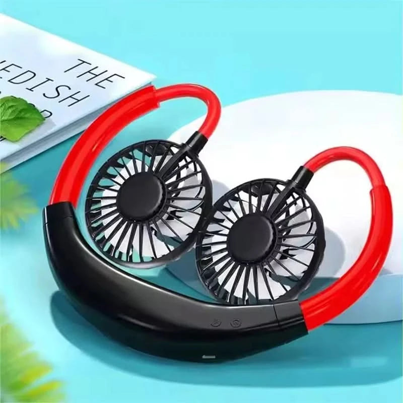 Hot sale Summer Cooling Fan Mini Neck Hanging Fan Hands Free Mini USB Neckband Fan for Sports Home Office Travel - M & M Global