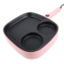 Electric Breakfast Sandwich Maker Nonstick Egg Pan Divided Grill Burger Machine Pink for Kitchen (US Plug 110V) - M & M Global
