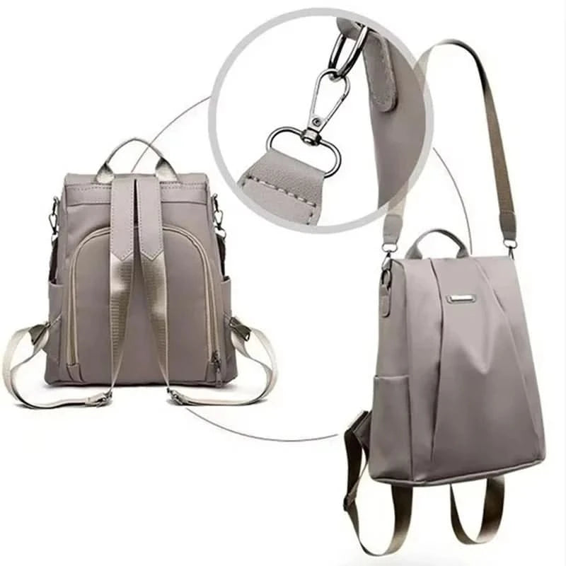 New Women's Multifunction Backpack Casual Solid Color School Bag For Girls Fashion Detachable Strap Travel Shoulder Bag - M & M Global