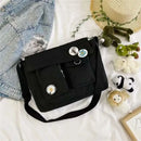 2025 Young Unisex Canvas Messenger Bag Postman Student Shoulder Bag Phone Bookbag Handbags Japanese style Daily Crossbody Bag - M & M Global