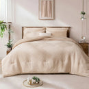 solid striped check Comforter set, soft microfiber, lightweight and breathable, easy to care for - bedding set for all seasons