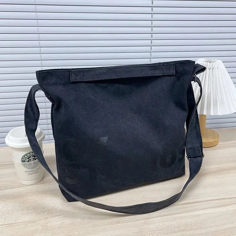 Vintage Canvas Messenger Bag, Retro Large Capacity Shoulder Bag, Women's Casual Handbag & Tote Hobo Purse - M & M Global