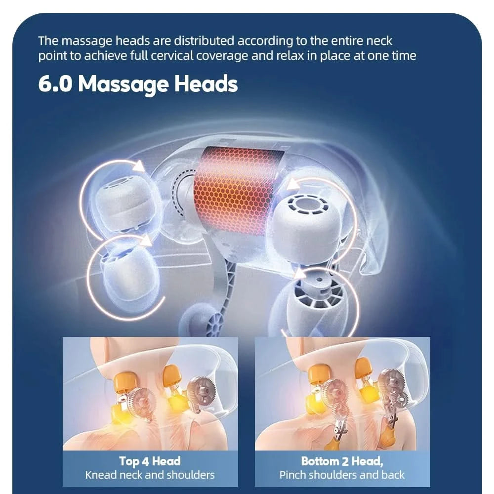 Electric Shoulder Kneading Massage Shawl Automatic Neck Back Massager Wireless Back Muscle Trapezius Relaxing Massage Pillow - M & M Global