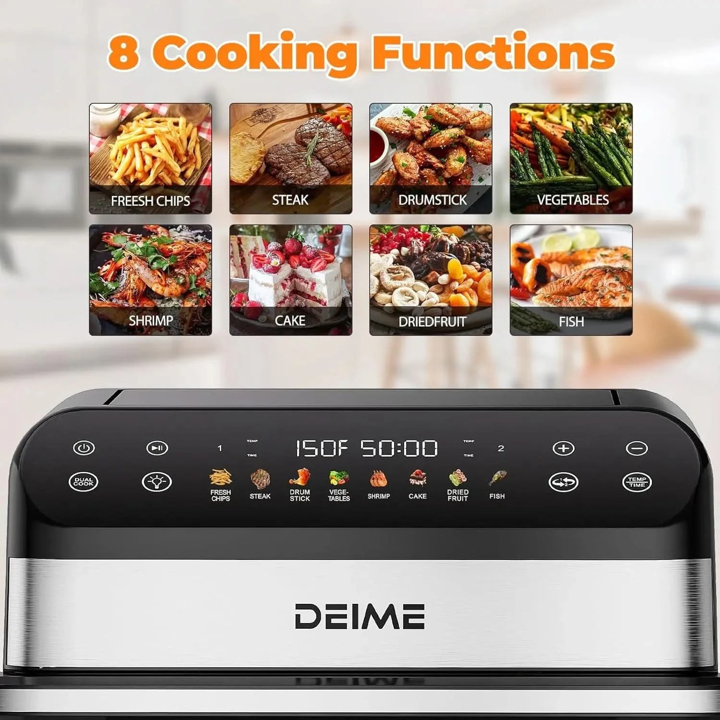 Air Fryer 10.6 QT Oilless 1800W Large Capacity Oven Air Fryers Healthy Cooker with 8 Preset, Large AirFryer for Families Visual - M & M Global