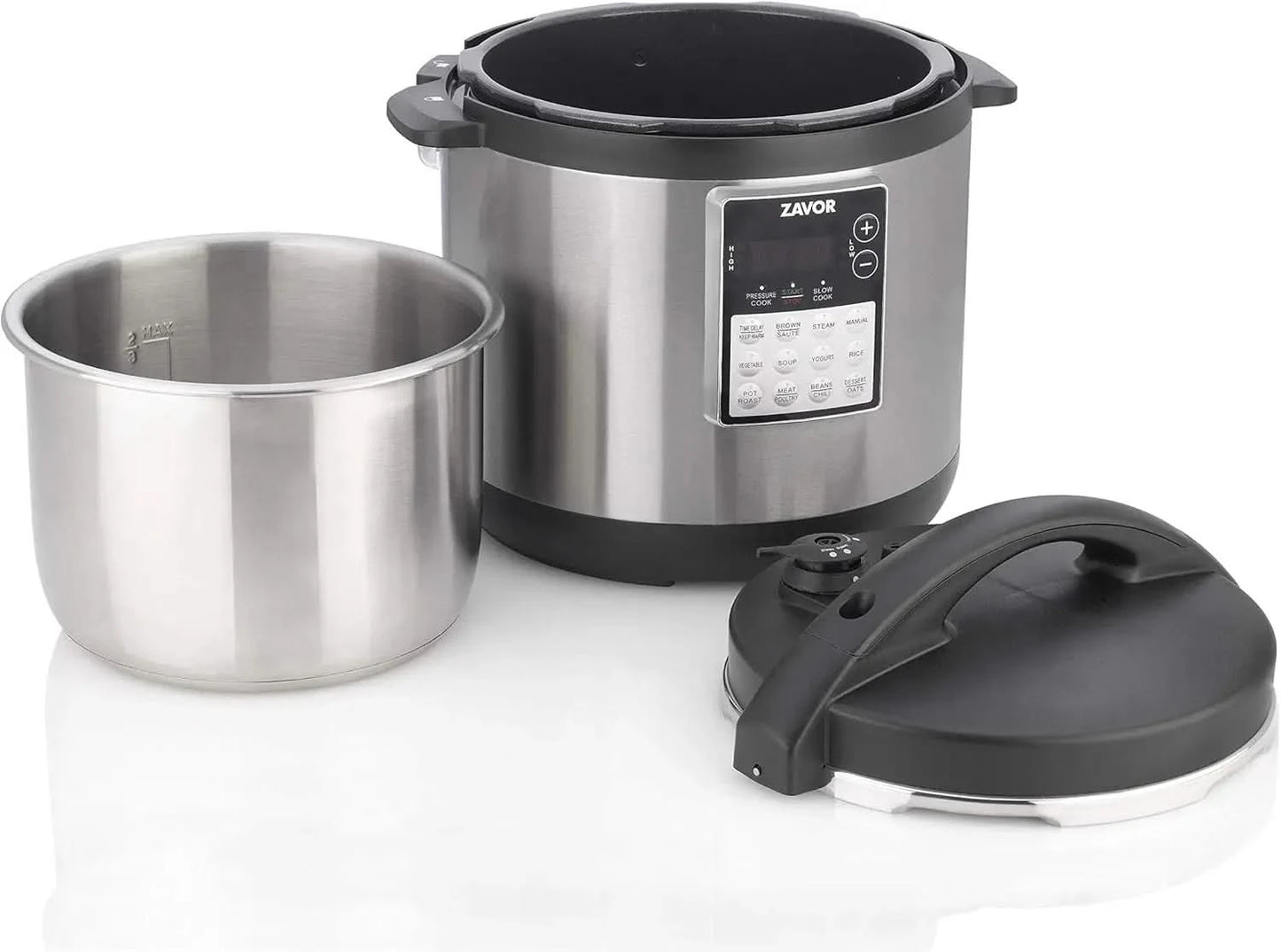 6 Quart Programmable Electric Multi-Cooker: Pressure Cooker, Slow Cooker, Rice Cooker, Yogurt Maker, Steamer and more - Stainles - M & M Global