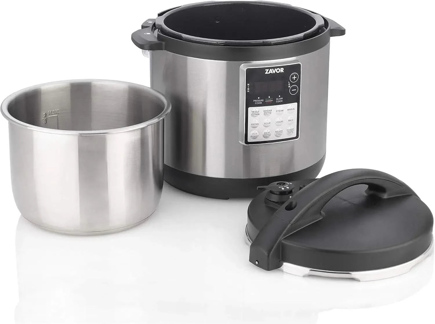 6 Quart Programmable Electric Multi-Cooker: Pressure Cooker, Slow Cooker, Rice Cooker, Yogurt Maker, Steamer and more - Stainles - M & M Global