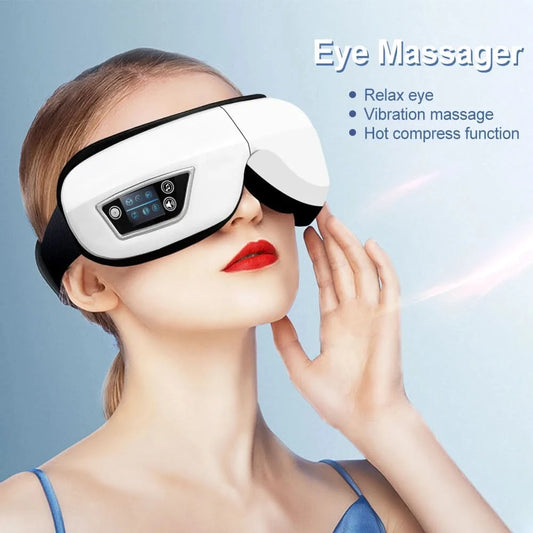 Smart Eye Massager Rechargeable Eye Mask For Dark Circles, Puffiness Dry Eyes Fatigue Relief Perfect For Sleep & Travel - M & M Global