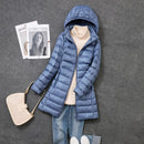 Plus Size 5xl Women's Long Puffer Jacket 2023 New Arrivals Autumn Winter Female Hat Detachable White Duck Down Coat