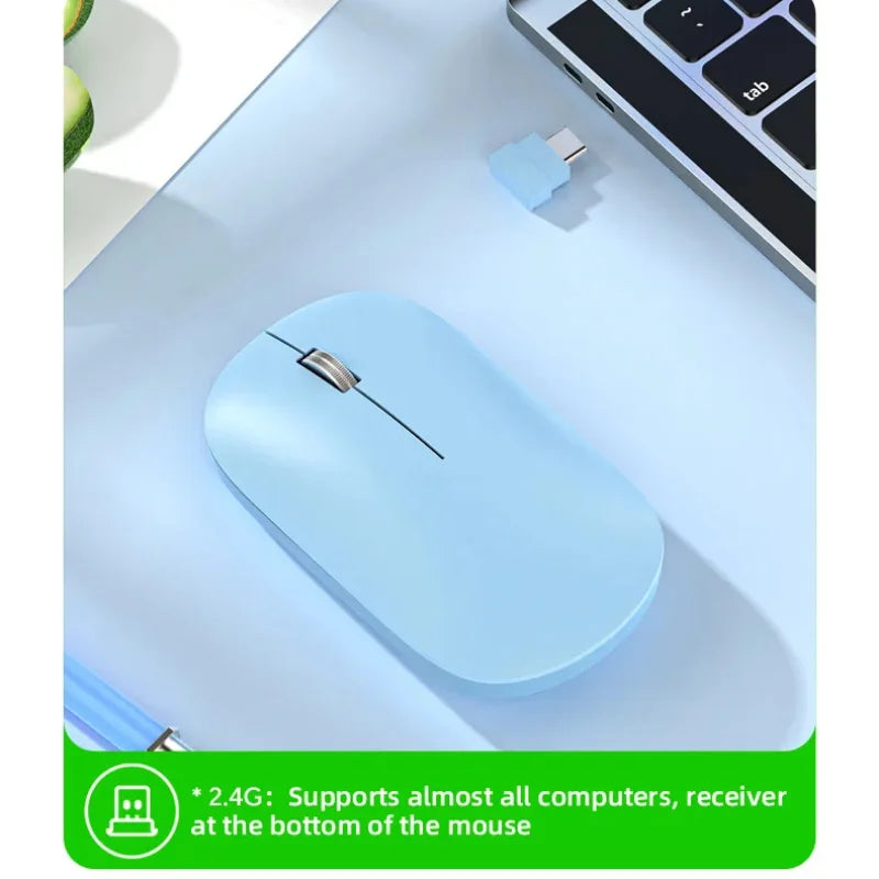 Xiaomi Silent Dual-mode Wireless Mouse Type-C Charging 2.4g Dpi Adjustable Rechargeable Ergonomic Morandi Portable Office Mouse