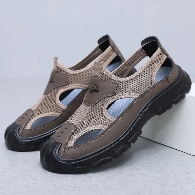 Summer New Men's Baotou Casual Net Surface Breathable Beach Shoes Lightweight Non-slip Sandals for Men sandal casual sneakers - M & M Global