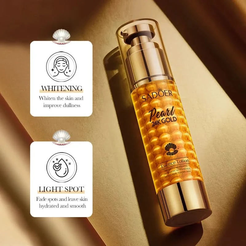 SADOER 24K Golden Pearl Collagen Face Serum Facial skincare Moisturizing Facial Toner Firming Nourishing Face Essence Skin Care - M & M Global