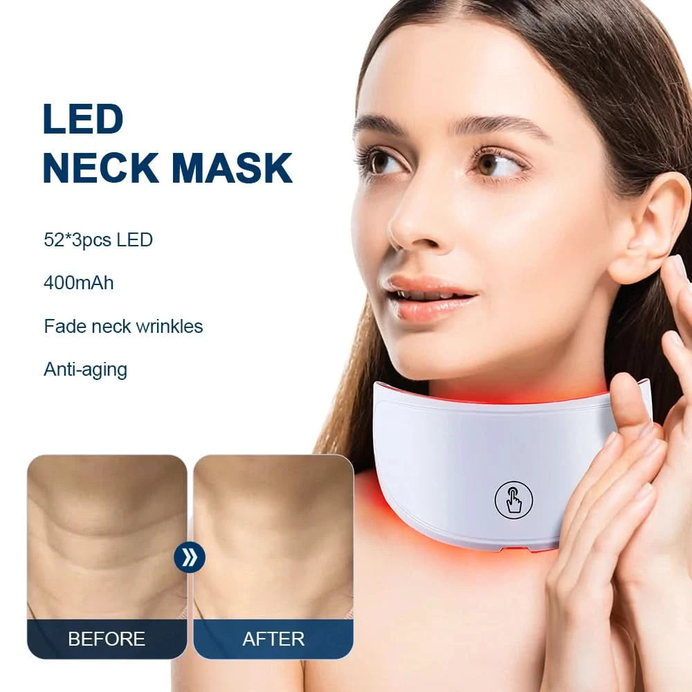 Neck LED Lift Mask Photon Anti-Wrinkle Skin Tightening Neck Beauty Device Skin Brighten Rejuvenation Neck Wrinkle Remover - M & M Global