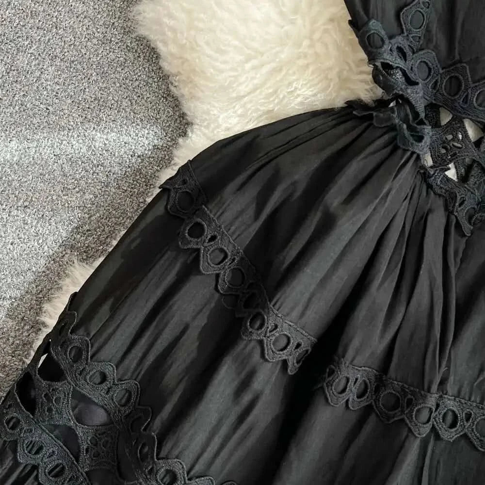 JAMERARY Designer New Summer Holiday White Embroidery Cotton Long Dress Women Sleeveless Midi Prom Evening Dresses Party Robe - M & M Global